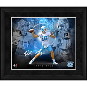 Drake Maye North Carolina Tar Heels Facsimile Signature Framed 16'' x 20'' Stars of the Game Collage