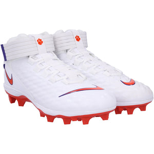 Clemson Tigers Team-Issued White/Orange Force Pro 2 Nike Cleats from the Football Program