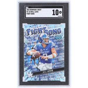 Will Levis Kentucky Wildcats 2022 Bowman Best U Fight Song #FS-10 SGC Authenticated 10 Card