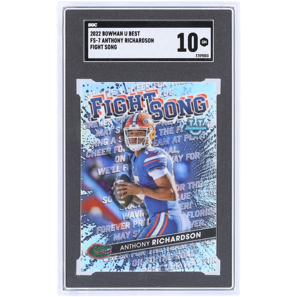 Anthony Richardson Florida Gators 2022 Bowman Best U Fight Song #FS-7 SGC Authenticated 10 Card