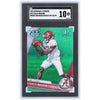 Malik Benson Alabama Crimson Tide 2023 Bowman Chrome U Green Shimmer Refractor #45 #35/99 SGC Authenticated 10 Card