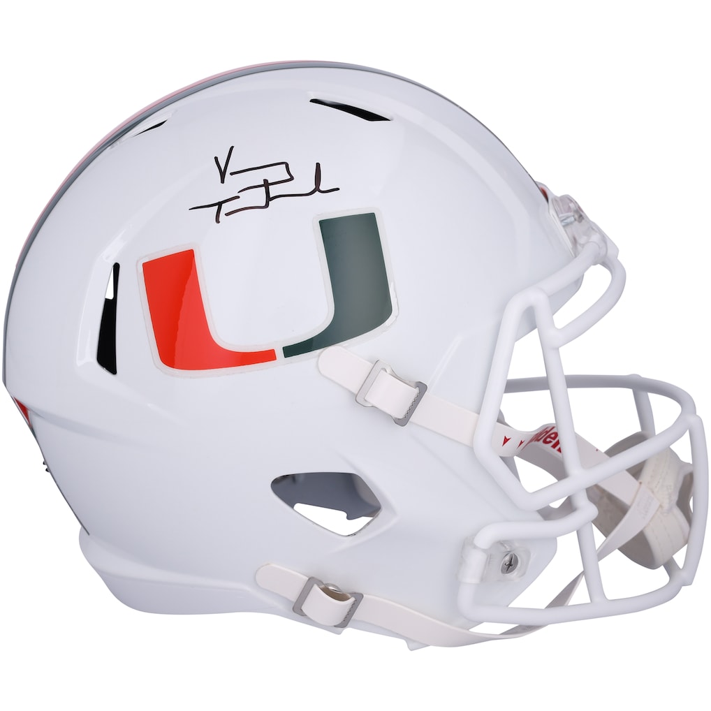 Vinny Testaverde Miami Hurricanes Autographed Riddell Speed Replica Helmet