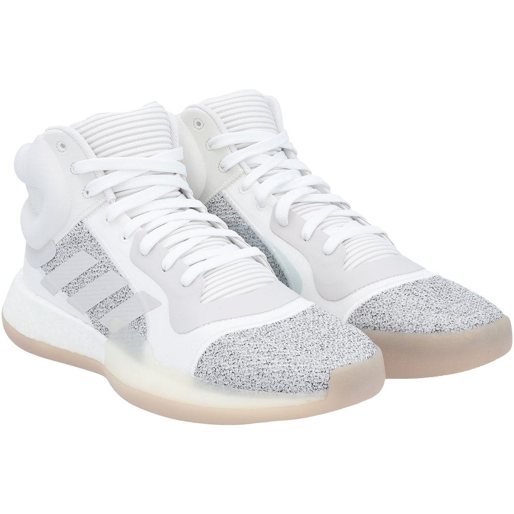 Kansas Jayhawks Team-Issued White/Gray Marquee adidas Shoes from the Basketball Program