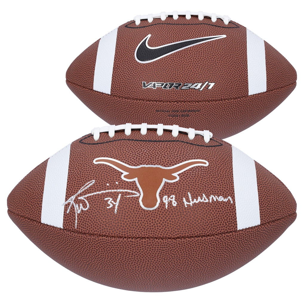 Ricky Williams Texas Longhorns Autographed Nike Replica Football with ''98 Heisman'' Inscription