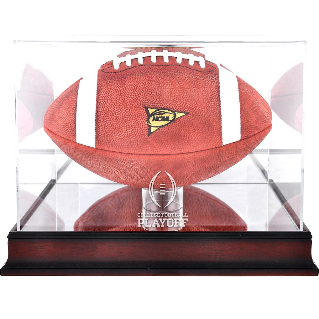 College Football Playoff Mahogany Football Display Case