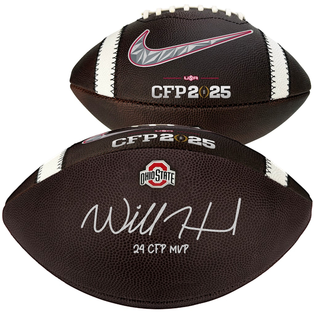 Will Howard Ohio State Buckeyes Autographed 2024 College Football Playoff National Champions Nike CFP Football with ''24 CFP MVP'' Inscription