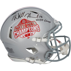 Will Howard Ohio State Buckeyes Autographed 2024 College Football Playoff National Champions Logo Riddell Speed Authentic Helmet with ''24 CFP Champs'' Inscription