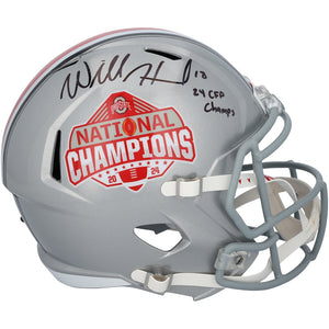 Will Howard Ohio State Buckeyes Autographed 2024 College Football Playoff National Champions Logo Riddell Speed Replica Helmet with ''24 CFP Champs'' Inscription