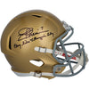 Joe Theismann Notre Dame Fighting Irish Autographed Riddell Speed Replica Helmet with ''Play Like a Champion Today'' Inscription