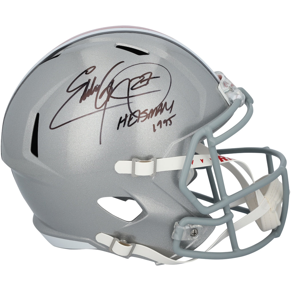 Eddie George Ohio State Buckeyes Autographed Riddell Speed Replica Helmet with ''1995 Heisman'' Inscription