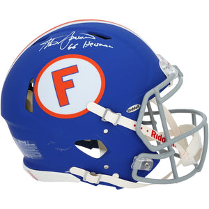 Steve Spurrier Florida Gators Autographed Riddell Throwback Royal Speed Authentic Helmet with ''66 Heisman'' Inscription