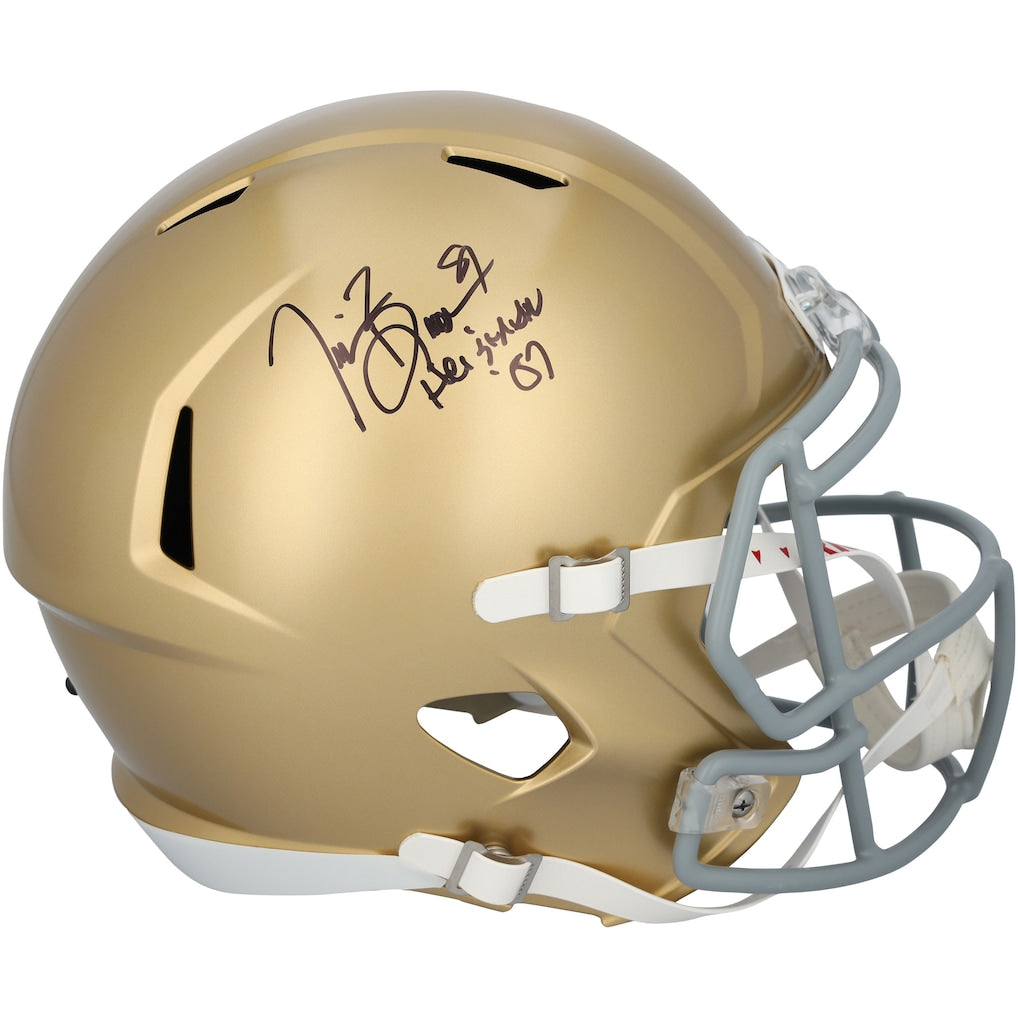Tim Brown Notre Dame Fighting Irish Autographed Riddell Speed Replica Helmet with ''Heisman 87'' Inscription