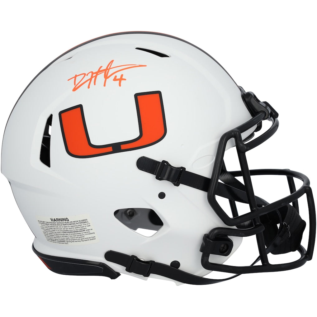 Devin Hester Miami Hurricanes Autographed Riddell Lunar Speed Authentic Helmet