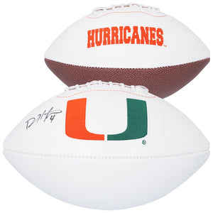 Devin Hester Miami Hurricanes Autographed Rawlings White Panel Football