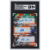 Will Howard, Jalon Daniels and Blake Shapen Autographed 2023 Bowman University Best Triple Auto Orange #TA-DSL #2/10 SGC Authenticated 9/10 Card