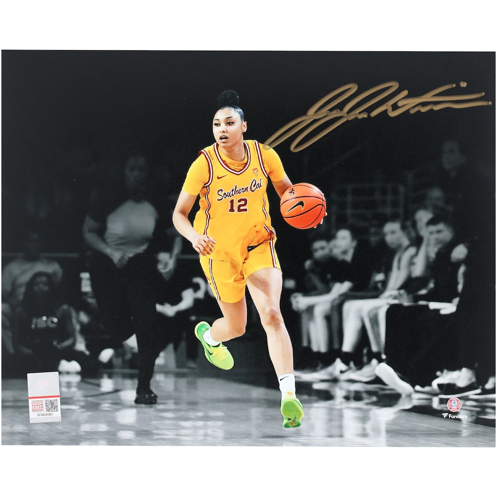JuJu Watkins USC Trojans Autographed 8'' x 10'' Dribbling Spotlight Photograph - Signed in Gold Ink