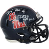 Tre Harris Ole Miss Rebels Autographed Riddell Navy Speed Mini Helmet with ''2025 55th Pick'' Inscription