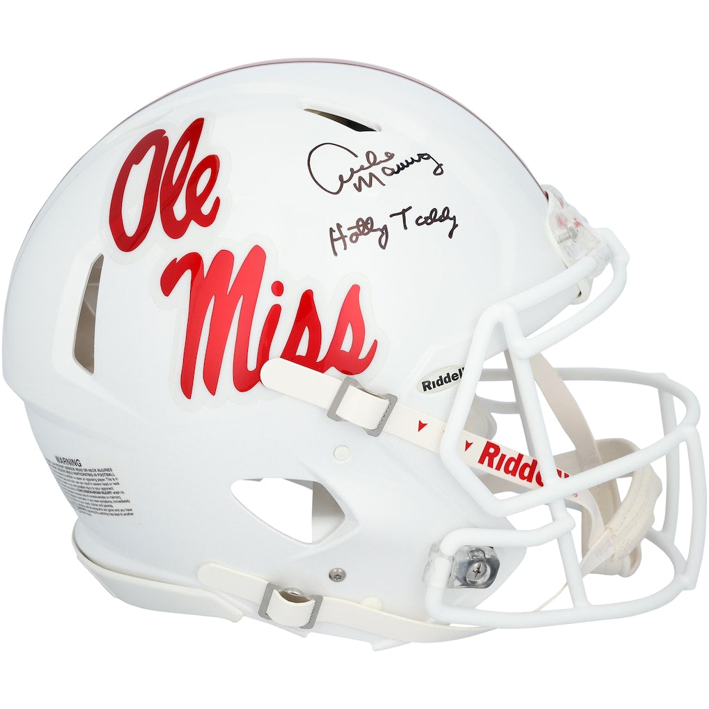 Archie Manning Ole Miss Rebels Autographed Riddell White Alternate Speed Authentic Helmet with ''Hotty Toddy'' Inscription