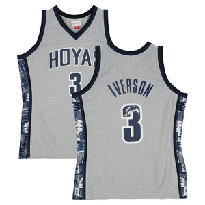 Allen Iverson Georgetown Hoyas Autographed Gray Mitchell & Ness 1995-96 Swingman Jersey with ''95 Big East ROY'' Inscription