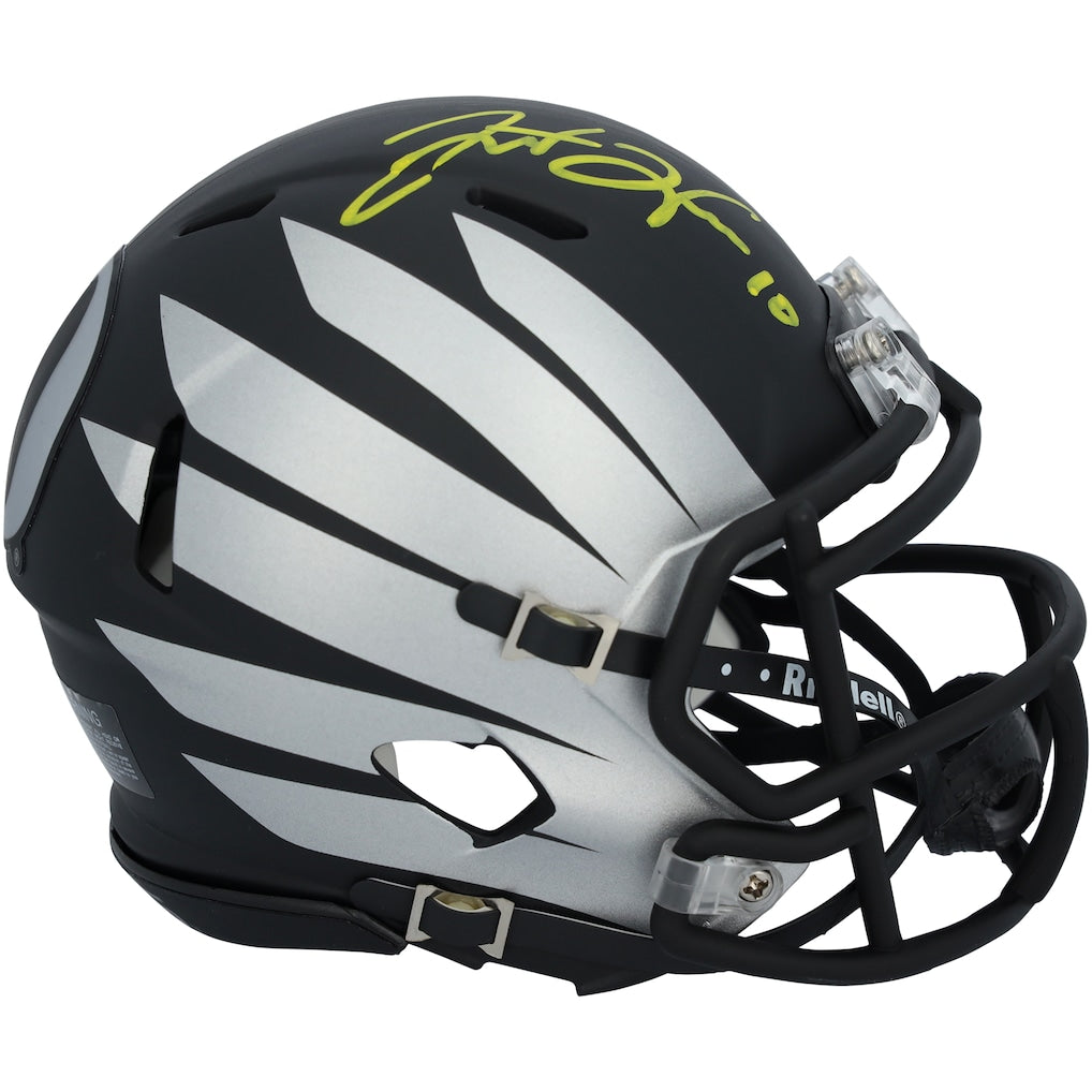 Justin Herbert Oregon Ducks Autographed Riddell 2024 Black Wing Speed Mini Helmet