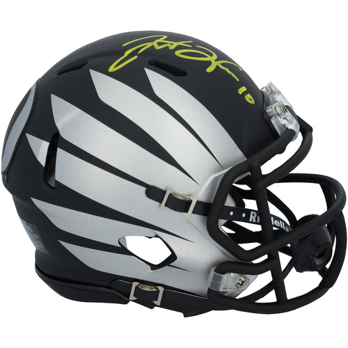 Justin Herbert Oregon Ducks Autographed Riddell 2024 Black Wing Speed Mini Helmet