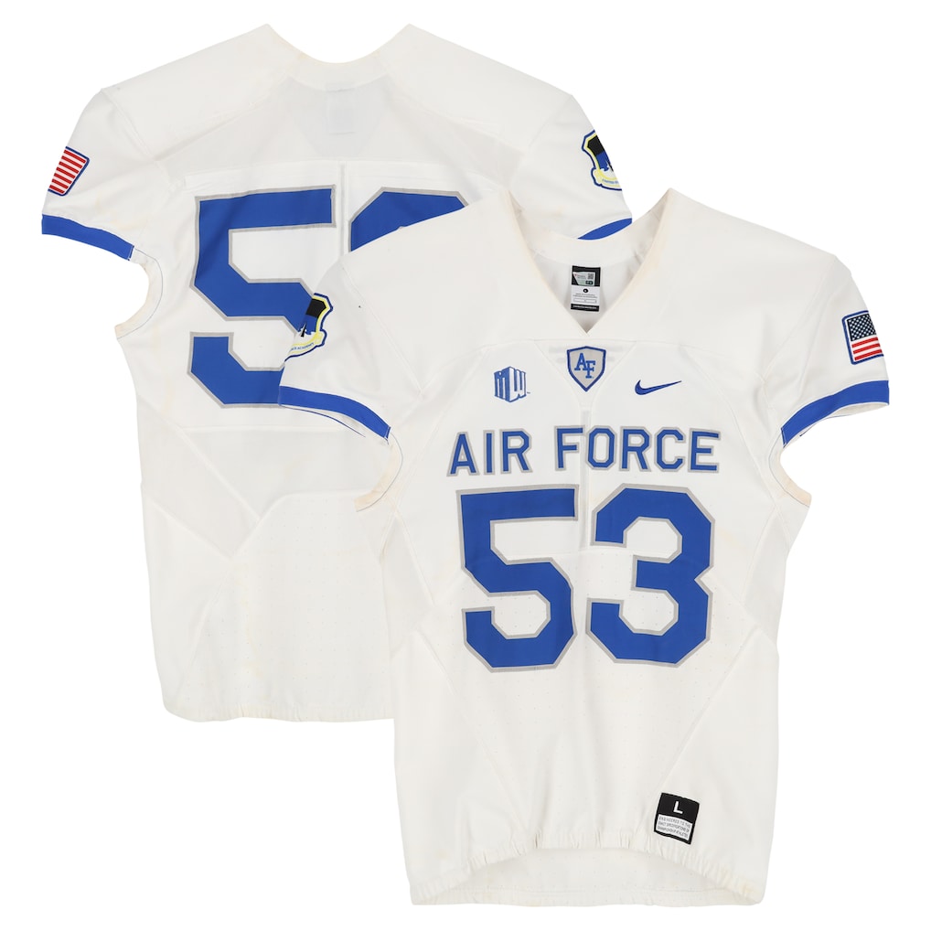 Air Force Falcons Team-Issued #53 White Nike Jersey from the Football Program - Size L