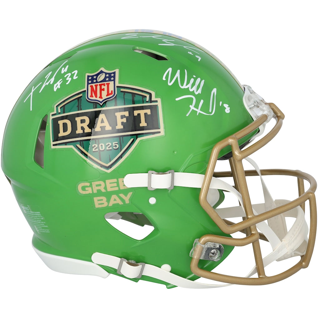 Emeka Egbuka, TreVeyon Henderson & Will Howard Autographed Riddell 2025 NFL Draft Speed Authentic Helmet
