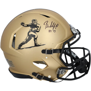 Baker Mayfield Oklahoma Sooners Autographed Gold Heisman Speed Authentic Helmet with ''HS 17'' Inscription