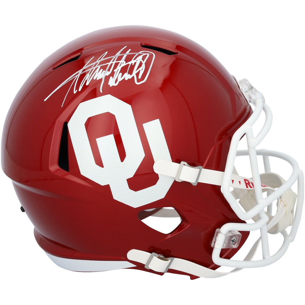 Adrian Peterson Oklahoma Sooners Autographed Riddell Speed Replica Helmet