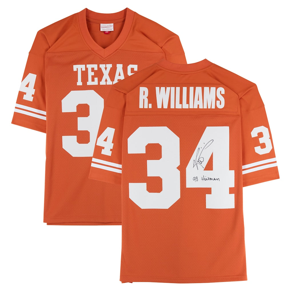 Ricky Williams Texas Longhorns Autographed Texas Orange Mitchell & Ness 1998 Legacy Jersey with ''98 Heisman'' Inscription