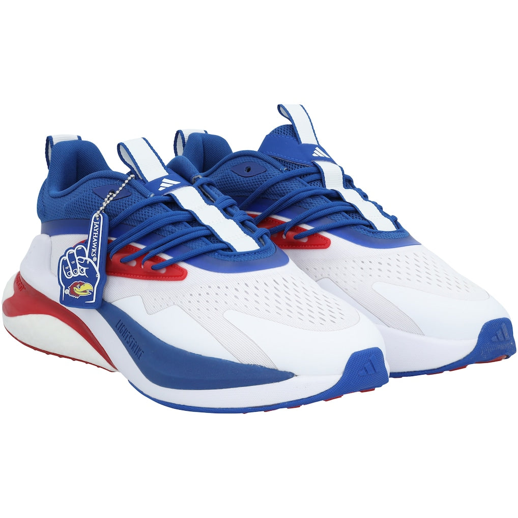 Kansas Jayhawks Team-Issued White AlphaBoost V2 adidas Shoes from the Athletics Program