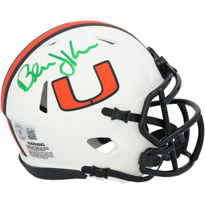 Bernie Kosar Miami Hurricanes Autographed Riddell Lunar Mini Helmet