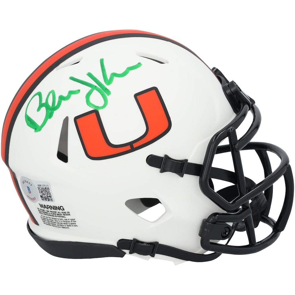 Bernie Kosar Miami Hurricanes Autographed Riddell Lunar Mini Helmet