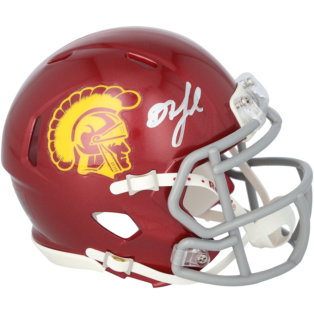 Drake London USC Trojans Autographed Riddell Speed Mini Helmet