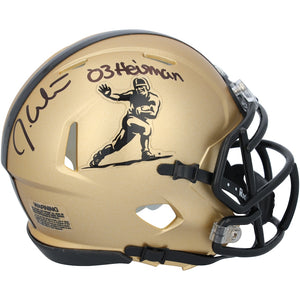 Jason White Oklahoma Sooners Autographed Gold Heisman Riddell Speed Mini Helmet with ''03 Heisman'' Inscription
