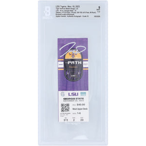 Jayden Daniels LSU Tigers Autographed 509 Total Yards, 8 Total Touchdown Game Beckett Fanatics Witnessed Authenticated 9/10 Ticket from November 18, 2023