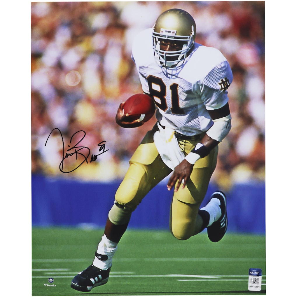 Tim Brown Notre Dame Fighting Irish Autographed 16'' x 20'' Running with Ball Photograph