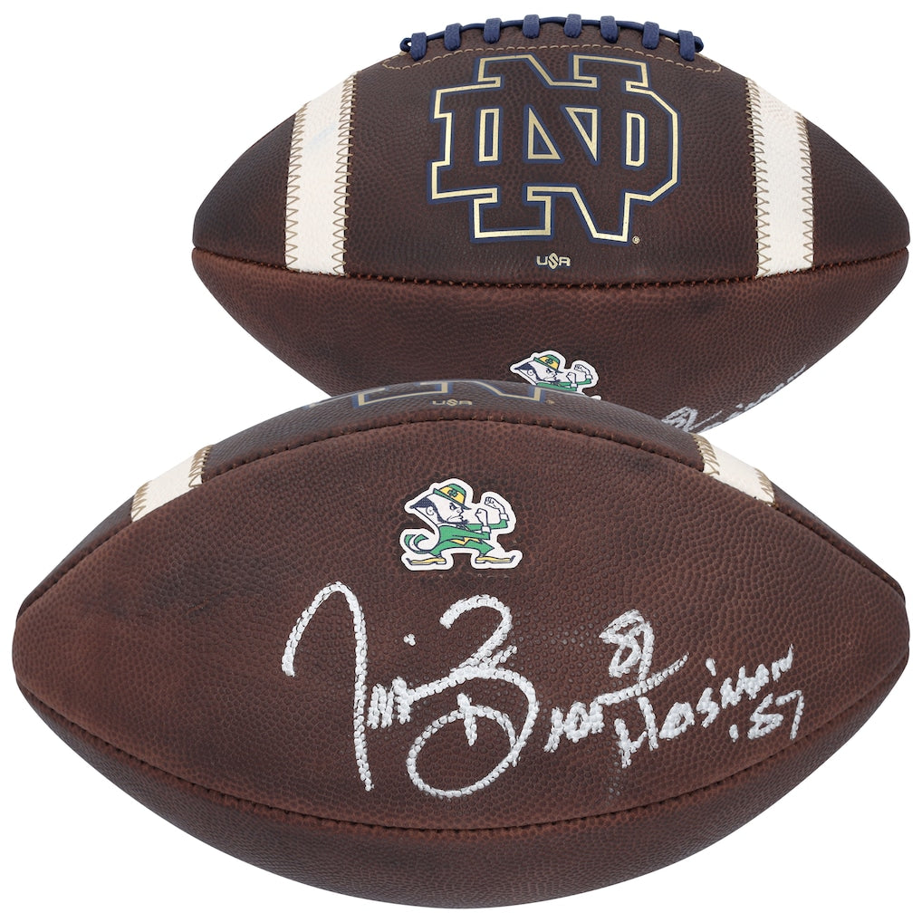 Tim Brown Notre Dame Fighting Irish Autographed Big Game USA Authentic Football with ''Heisman 87'' Inscription
