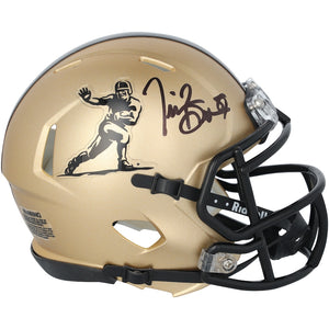 Tim Brown Notre Dame Fighting Irish Autographed Riddell Heisman Gold Speed Mini Helmet
