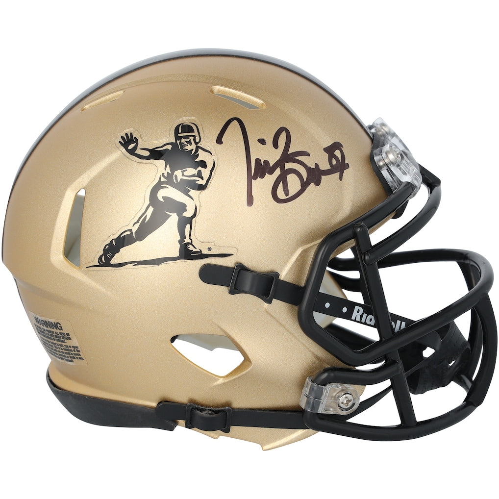 Tim Brown Notre Dame Fighting Irish Autographed Riddell Heisman Gold Speed Mini Helmet