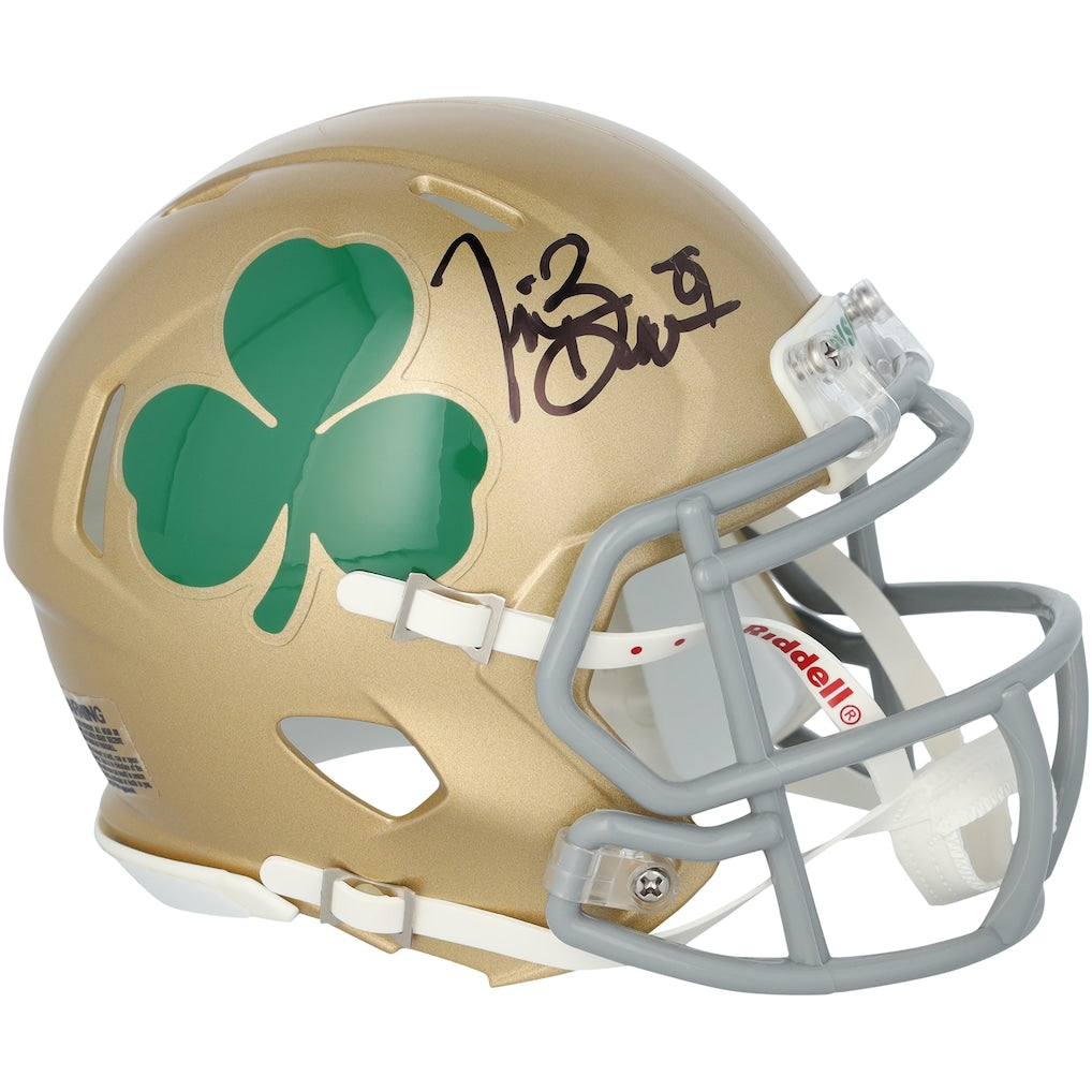 Tim Brown Notre Dame Fighting Irish Autographed Riddell Shamrock Speed Mini Helmet