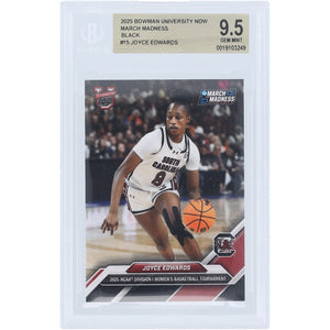 Joyce Edwards South Carolina Gamecocks 2025 Bowman University Now March Madness Black #15 BGS Authenticated 9.5 Card