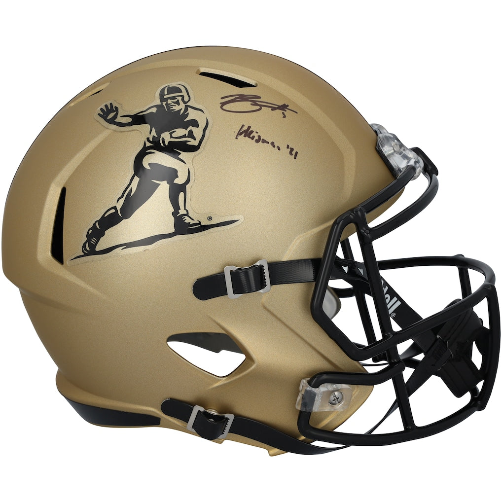 Bryce Young Alabama Crimson Tide Autographed Riddell Gold Heisman Speed Replica Helmet with ''Heisman 21'' Inscription