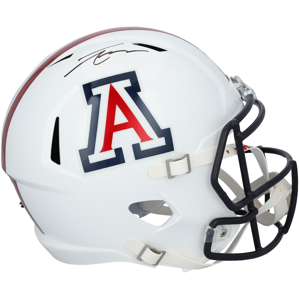 Tetairoa McMillan Arizona Wildcats Autographed Riddell White Speed Replica Helmet