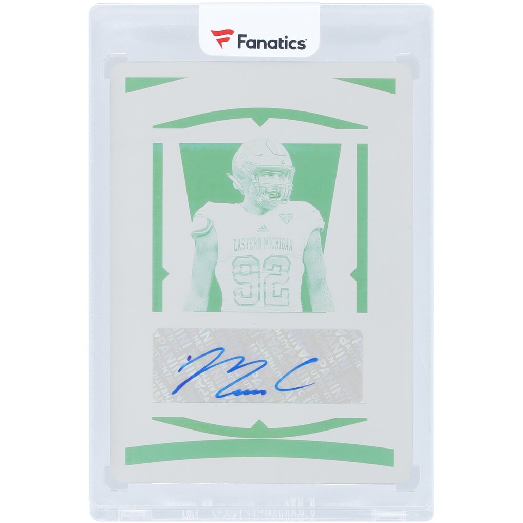 Maxx Crosby Eastern Michigan Eagles Autographed 2020 Panini National Treasures Collegiate Printing Plate #83 #1/1 Card