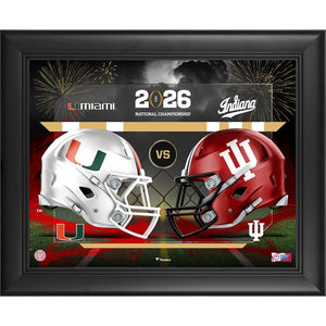 Indiana Hoosiers vs. Miami Hurricanes College Football Playoff 2026 National Championship Game Matchup Framed 11'' x 14'' Collage
