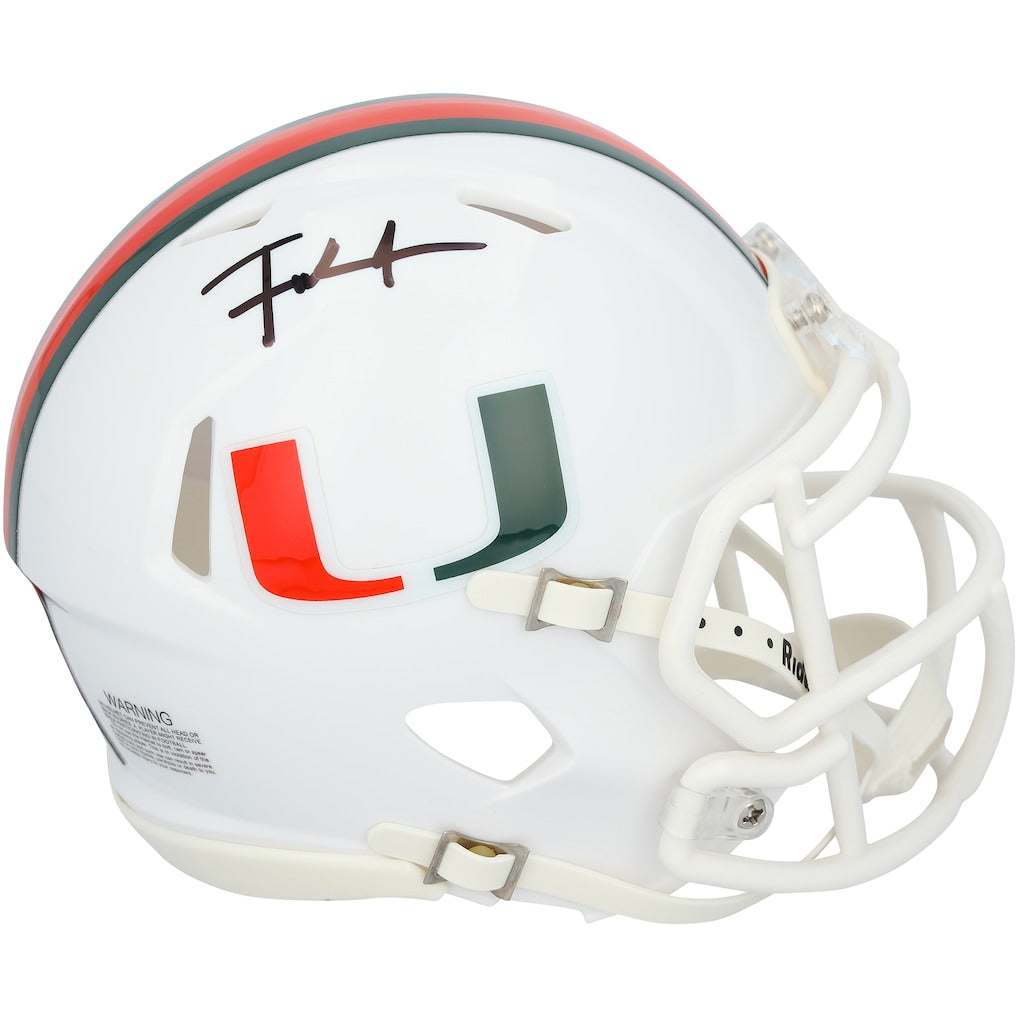 Frank Gore Miami Hurricanes Autographed Riddell Speed Mini Helmet