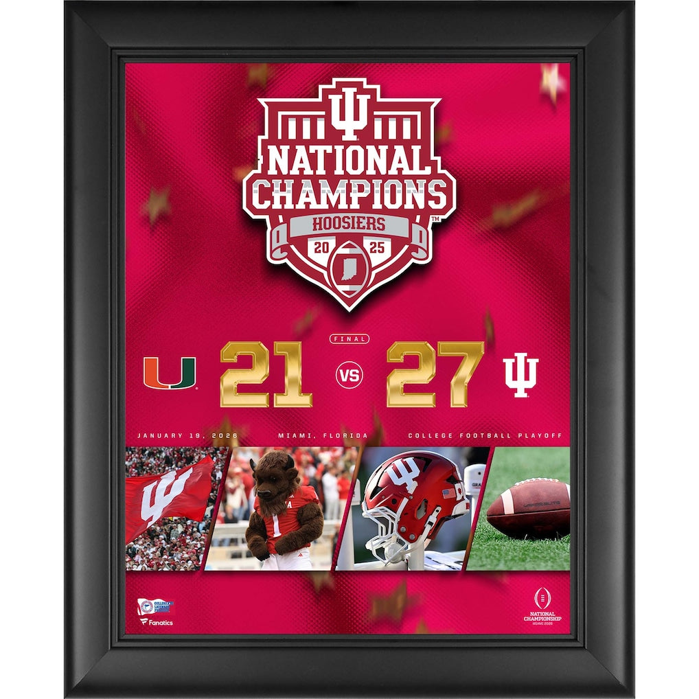 Indiana Hoosiers College Football Playoff 2025 National Champions Framed 13'' x 16'' Collage