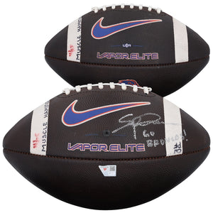 Spencer Danielson Boise State Broncos Autographed Game-Used Football vs. UNLV Rebels on December 5, 2025 with ''Go Broncos!'' Inscription - NF70452185