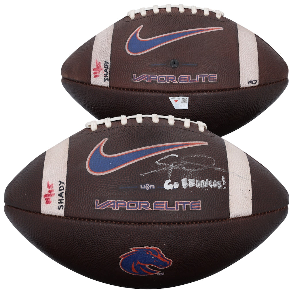 Spencer Danielson Boise State Broncos Autographed Game-Used Football vs. Utah State Aggies on November 28, 2025 with ''Go Broncos!'' Inscription